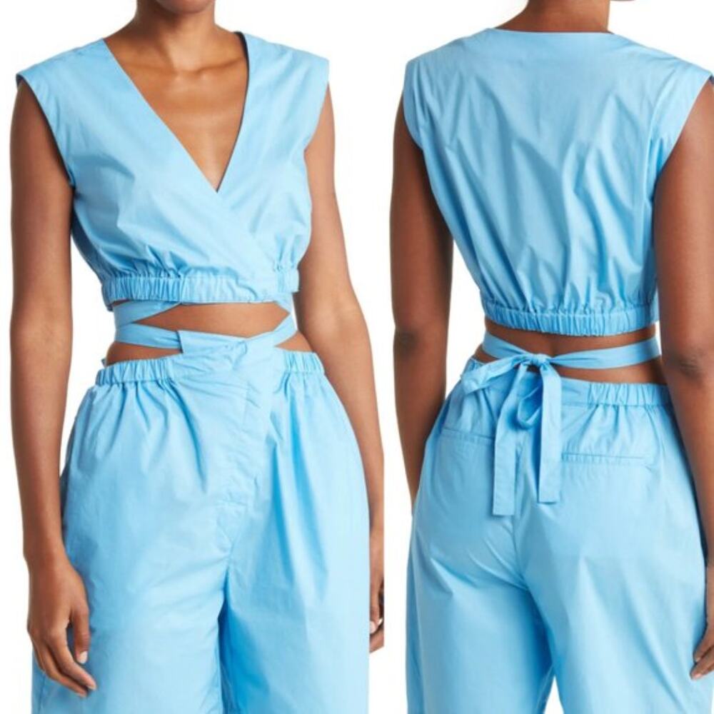 NICHOLAS Tarla Top + Talitha Shorts SET in‎ Blue Swim US 6 NEW
